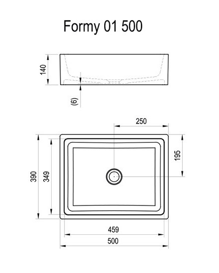 Ravak Formy 01 umywalka stawiana na blat 50x39 cm XJL01250000