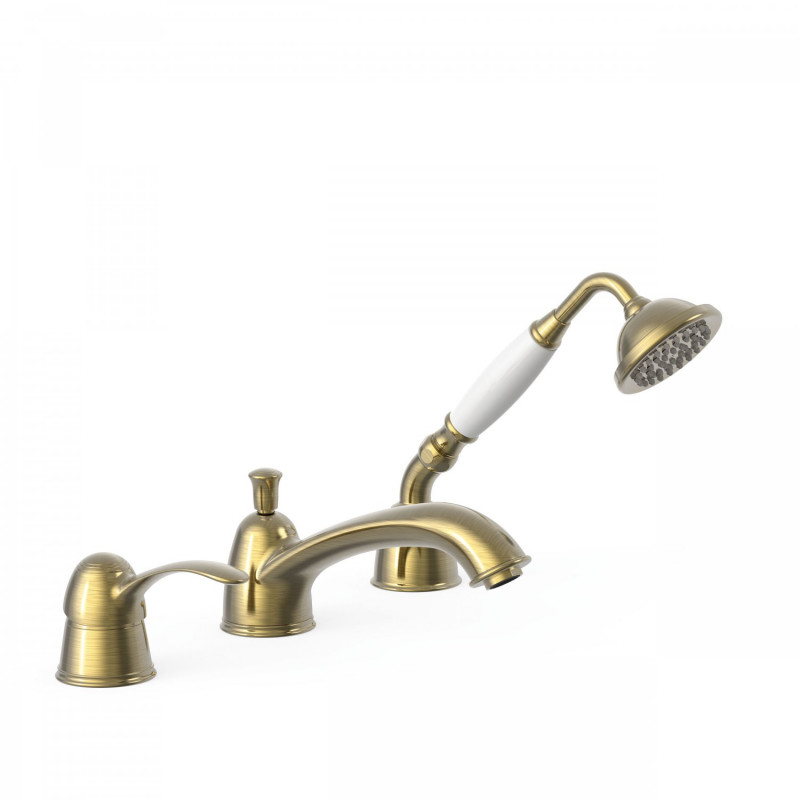 Tres Clasic bateria wannowa retro 3-otworowa stary mosiądz 242.145.01.LV