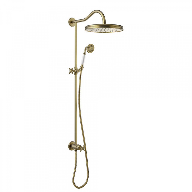 Tres Clasic zestaw prysznicowy z deszczownicą do kompletowania z baterią podtynkową stary mosiądz matowy 242.476.02.LM