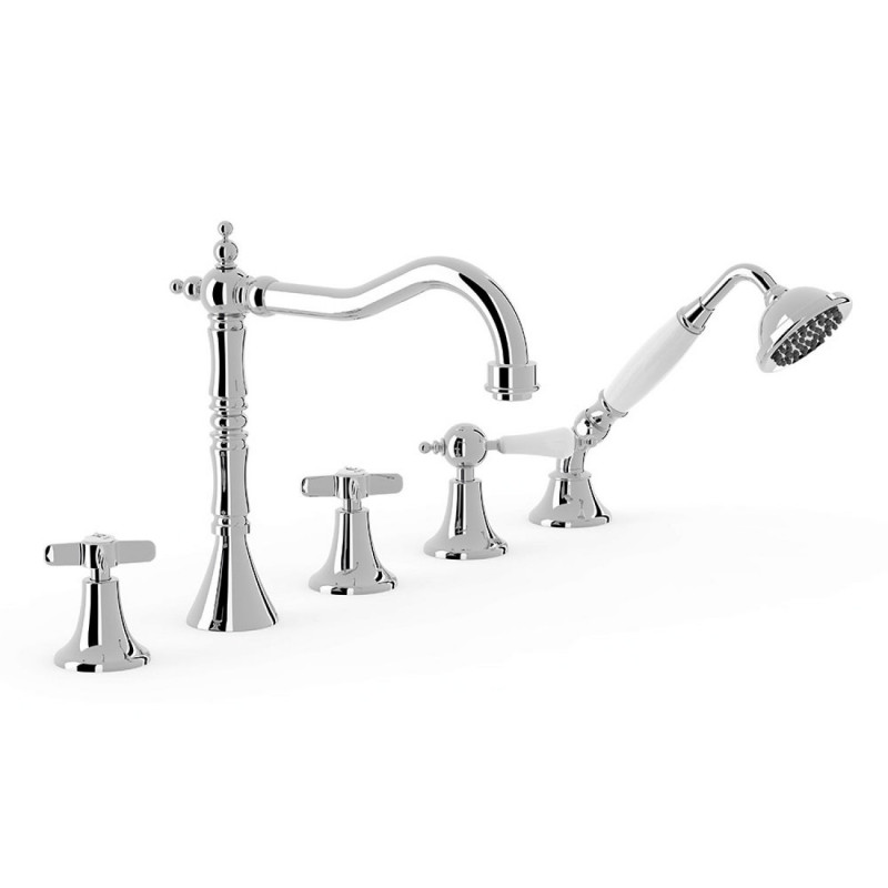 Tres Clasic bateria wannowa pięciootworowa chrom 242.146.01