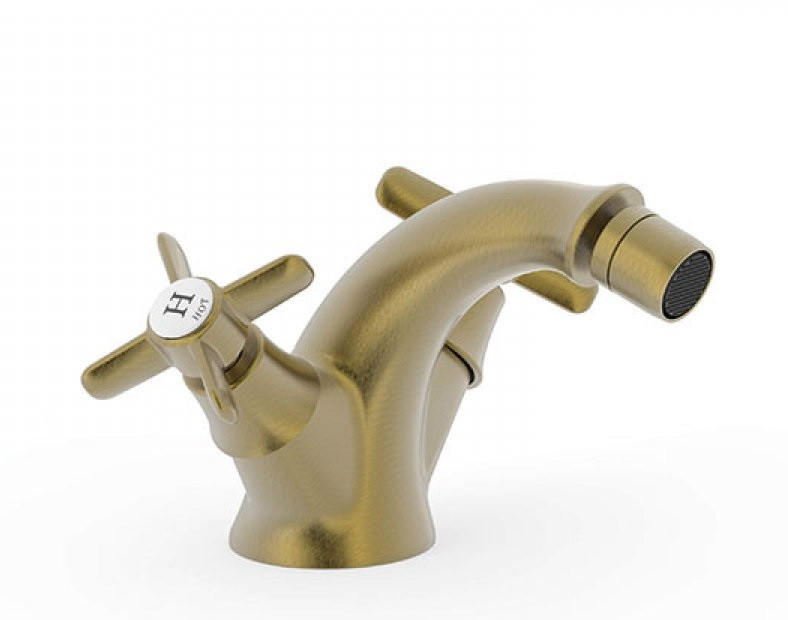 Tres Clasic bateria bidetowa retro stary mosiądz matowy 242.121.01.LM