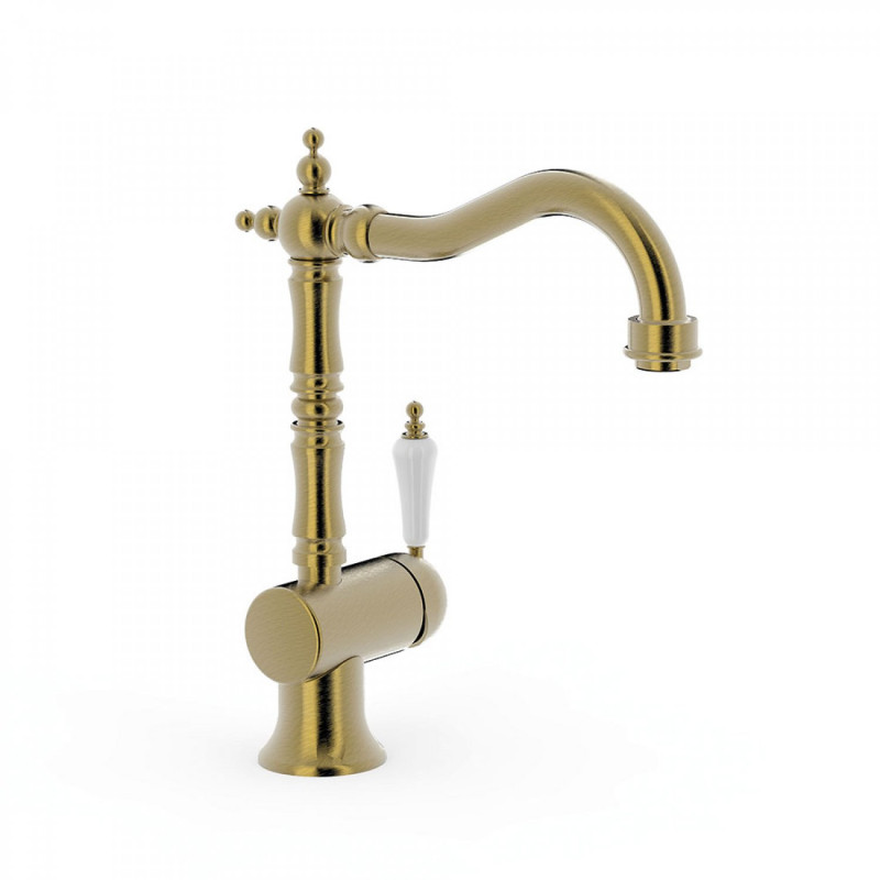 Tres Clasic bateria umywalkowa retro wysoka stary mosiądz 242.108.01.LV