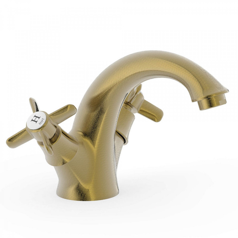 Tres Clasic bateria umywalkowa dwuuchwytowa retro stary mosiądz 242.102.01.LV