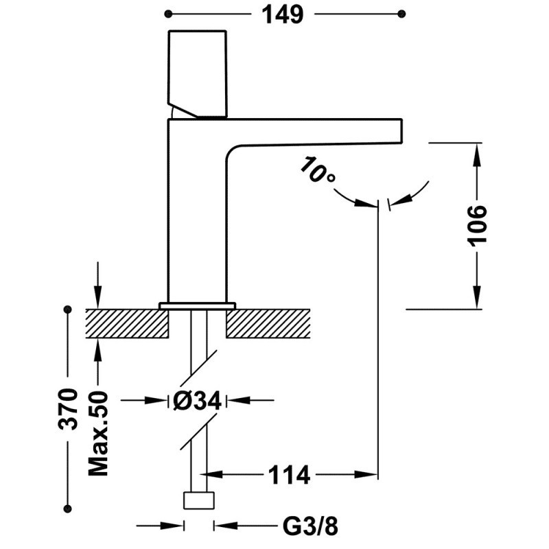 Tres Exclusive Project-Tres bateria umywalkowa złoty polerowany 211.103.02.OR