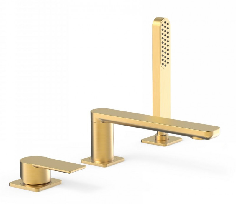 Tres Loft bateria wannowa trzyotworowa wylewka 18 cm złoty matowy 200.162.03.OM