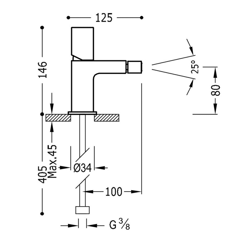Tres Loft-Colors bateria bidetowa stal szczotkowana 200.120.02.AC