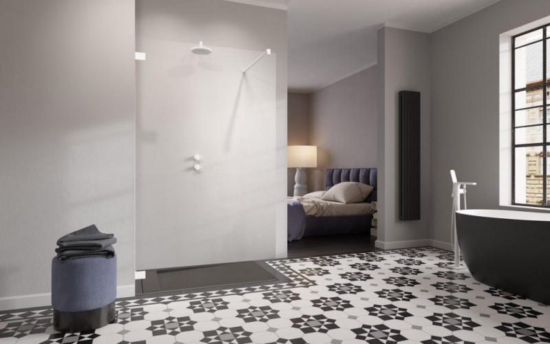 Radaway Essenza Pro White kabina typu Walk-In 145 cm biały przeźroczyste Easy Clean 10103145-04-01