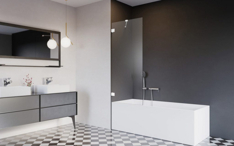 Radaway Essenza Pro White PNJ II parawan nawannowy jednoczęściowy 70 cm L/P biały przeźroczyste Easy Clean 10101070-04-01