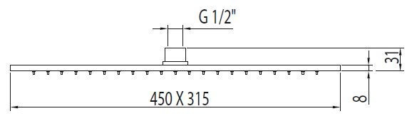 Tres głowica natryskowa 45x31,5 mosiężna stal 299.632.03.AC