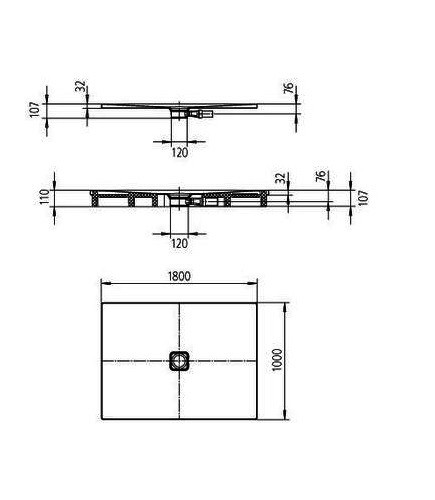 Kaldewei Conoflat brodzik prostokątny płaski 100x180 model 867-1 468400010001
