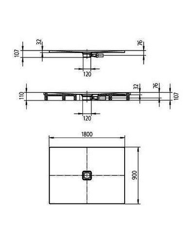 Kaldewei Conoflat brodzik prostokątny płaski 90x180 model 866-1 468300010001