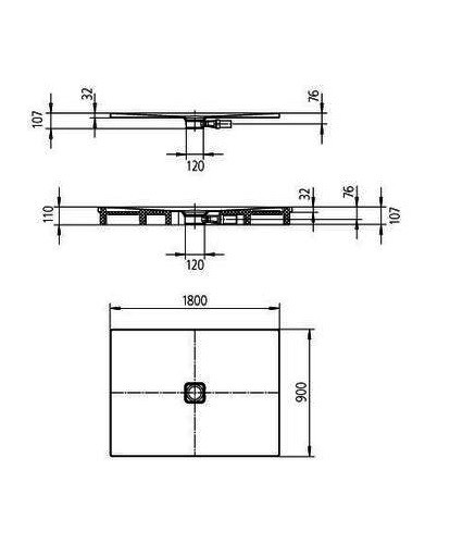 Kaldewei Conoflat brodzik prostokątny z nośnikiem styropianowym 180x90 model 866-2 468348040001