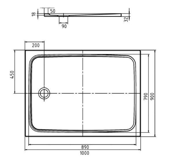 Kaldewei Cayonoplan brodzik prostokątny 100x90 model 2257-1 361700010001