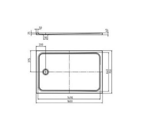Kaldewei Cayonoplan brodzik prostokątny 160x75 model 2275-1 363500010001