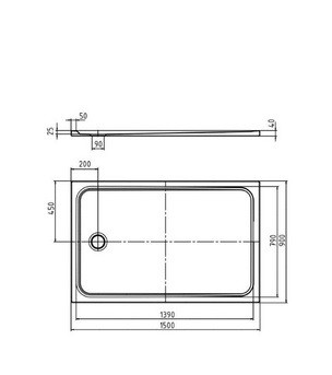 Kaldewei Cayonoplan brodzik prostokątny 150x90 model 2272-1 363200010001