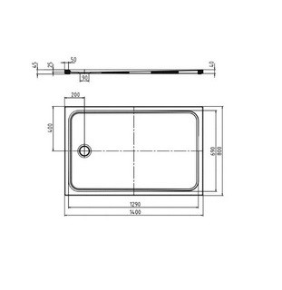 Kaldewei Cayonoplan brodzik prostokątny 140x80 z obniżonym nośnikiem styropianowym model 2266-5 362647980001