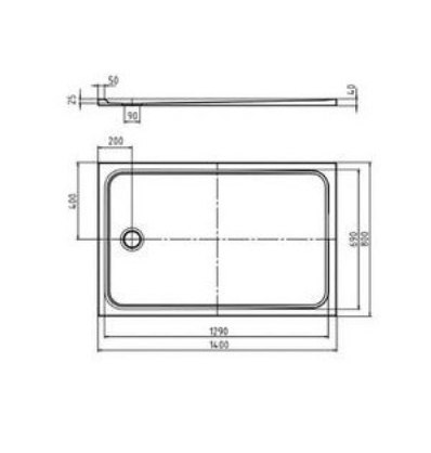 Kaldewei Cayonoplan brodzik prostokątny 140x80 model 2266-1 362600010001