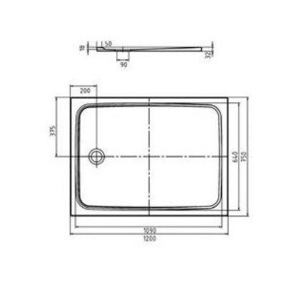 Kaldewei Cayonoplan brodzik prostokątny 120x75 model 2261-1 362100010001