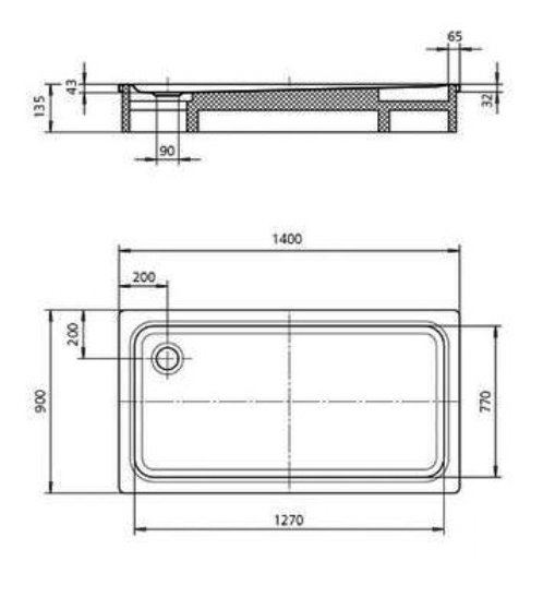 Kaldewei Superplan brodzik prostokątny 140x90 model 429-1 432900010001