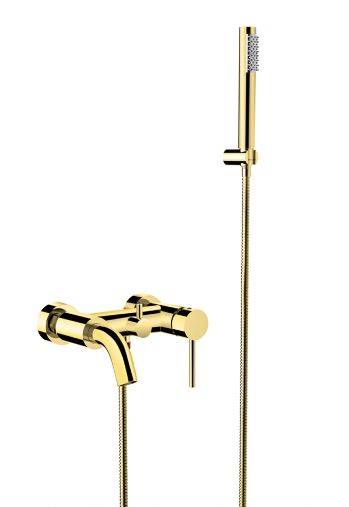 BESCO Illusionn bateria wannowa natynkowa z zestawem prysznicowym złoty BW-IS-ZL