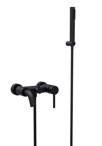 BESCO Illusionn bateria wannowa natynkowa z zestawem prysznicowym czarny matowy BW-IS-CZ