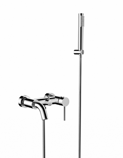 BESCO Illusionn bateria wannowa natynkowa z zestawem prysznicowym chrom BW-IS-CH