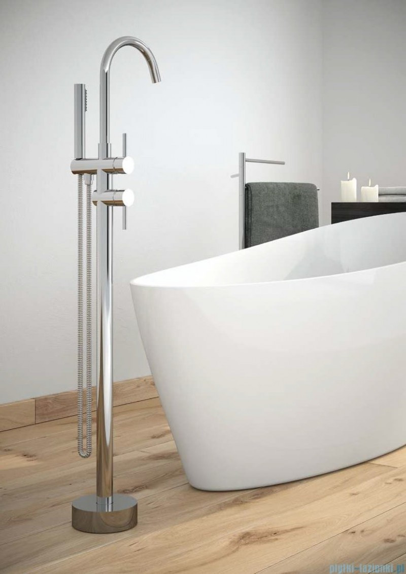 BESCO Illusionn II bateria wannowa wolnostojąca podłogowa 110 cm chrom BW-III-CH