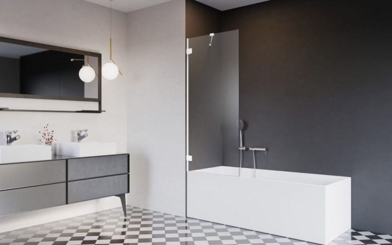 Radaway Essenza Pro White PNJ II parawan nawannowy jednoczęściowy 70 cm L/P biały przeźroczyste Easy Clean 10101070-04-01