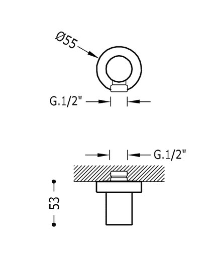 Tres kolanko wyjściowe do węża 1/2 205.183.01