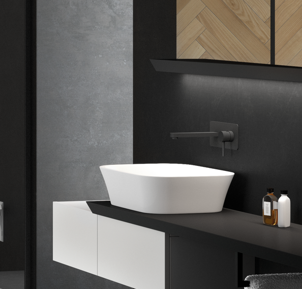 BESCO Decco bateria umywalkowa podtynkowa czarny matowy BU-DS-CZ