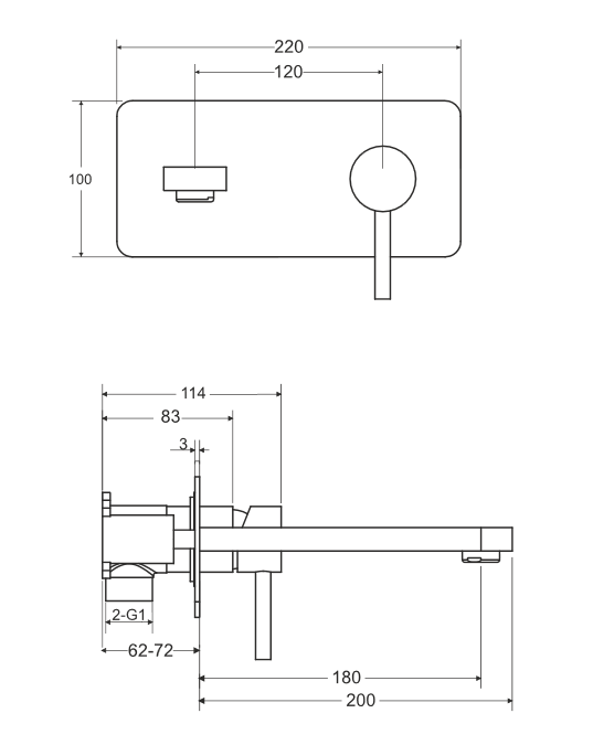 BESCO Decco bateria umywalkowa podtynkowa chrom BU-DS-CH