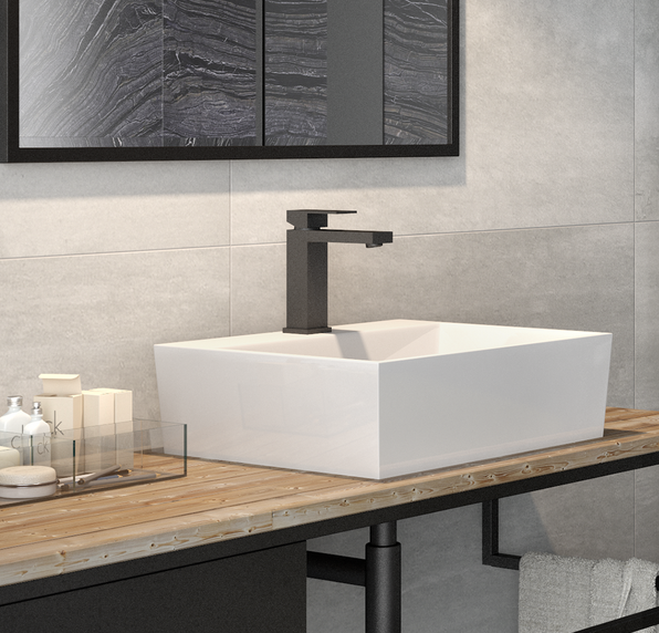 BESCO Modern II bateria umywalkowa stojąca czarny matowy BU-MVII-CZ