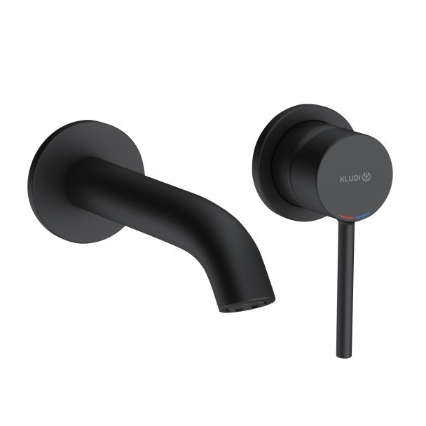 Kludi Bozz jednouchwytowa bateria umywalkowa podtynkowa wylewka 180mm czarny matowy 382443976