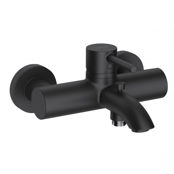 Kludi Bozz jednouchwytowa bateria wannowo-prysznicowa ścienna czarny matowy 386913976