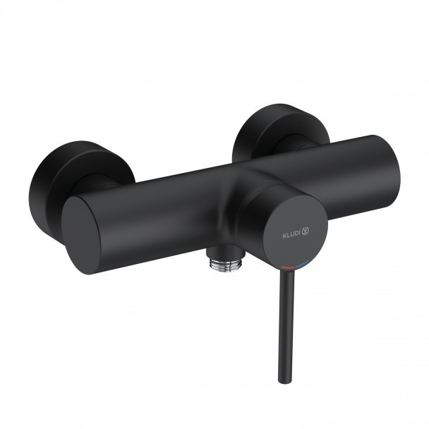 Kludi Bozz jednouchwytowa bateria prysznicowa ścienna czarny matowy 388313976