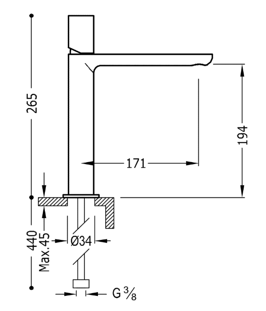 Tres Max bateria umywalkowa chrom 061.203.04