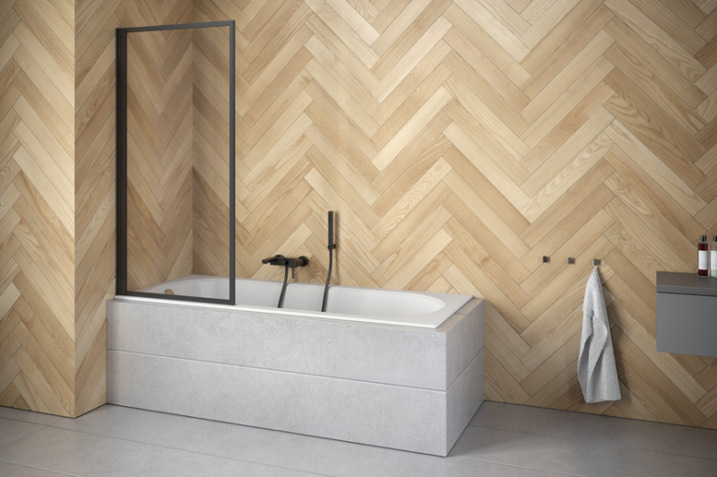 BESCO Enzo Black parawan nawannowy 1-skrzydłowy 70 cm czarny matowy PEB-1S