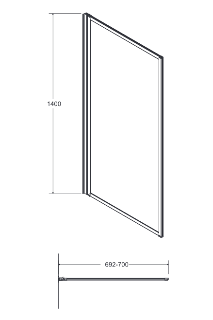BESCO Enzo Black parawan nawannowy 1-skrzydłowy 70 cm czarny matowy PEB-1S