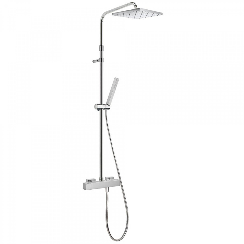 Tres CUADRO zestaw prysznicowy z deszczownicą 25x25 cm chrom 007.197.01