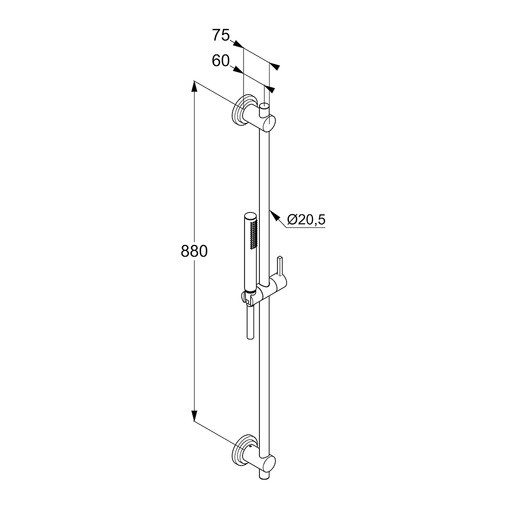 Kludi Nova Fonte Classic zestaw prysznicowy 90 cm ze słuchawką chrom 2084005-25