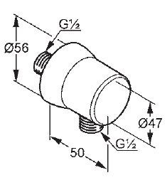 Kludi Sirena przyłącze kątowe węża czarny mat 63 060 39-00
