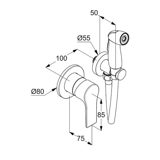Kludi Zenta SL zestaw podtynkowy do bidetu bidetta chrom 489990565