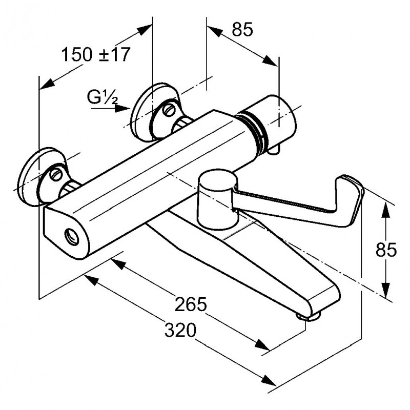 Kludi Medi care bateria kliniczna termostatyczna chrom 350850564