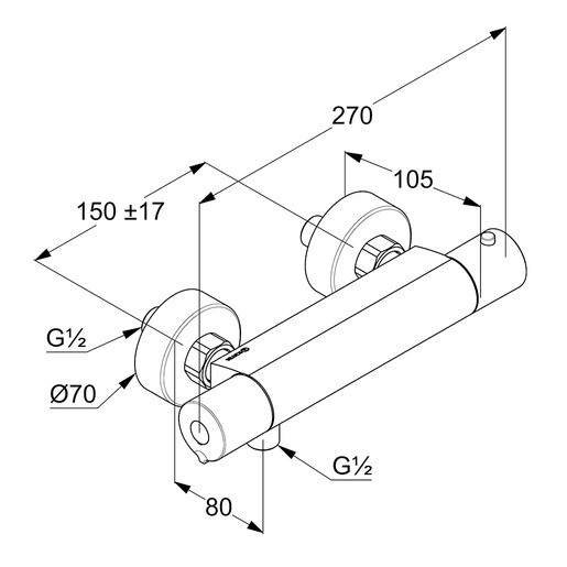 Kludi Basic bateria prysznicowa termostatyczna chrom 350020538
