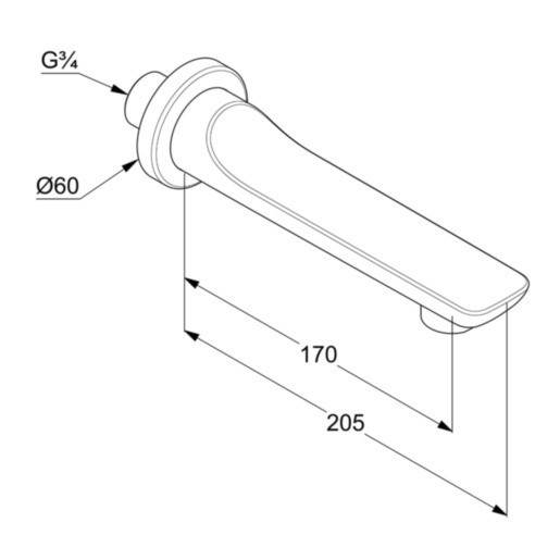 Kludi Balance wylewka wannowa 17 cm czarny mat/chrom 52 503 87