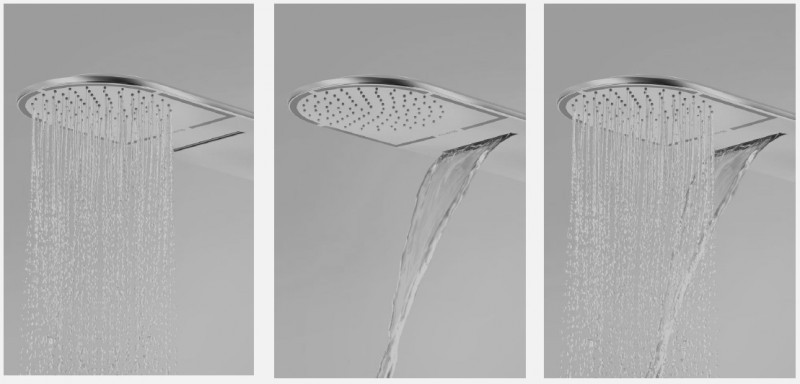 Kludi A-QA deszczownica głowica prysznicowa z kaskadą 250mm czarny matowy/chrom 648808700