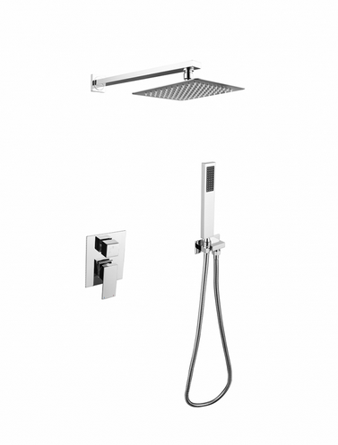 BESCO Modern II zestaw prysznicowy z baterią podtynkową i deszczownicą ultraslim chrom połysk BP-MVII-CH