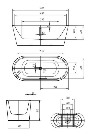 Kaldewei Meisterstuck Classic Duo Oval wanna wolnostojąca 180x80 bez zestawu przelewowego stal emaliowana biały 1111 202642680001