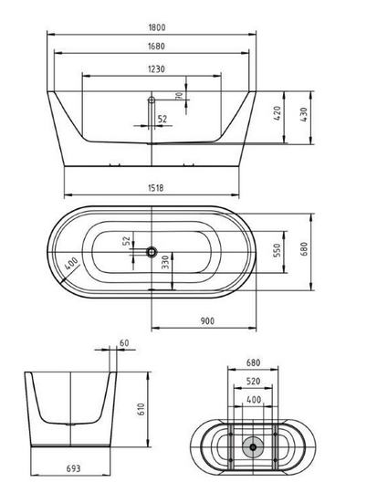 Kaldewei Meisterstuck Classic Duo Oval wanna wolnostojąca 180x80 z zestawem odpływowo-przelewowym stal emaliowana biały 1111-4002 202640750001