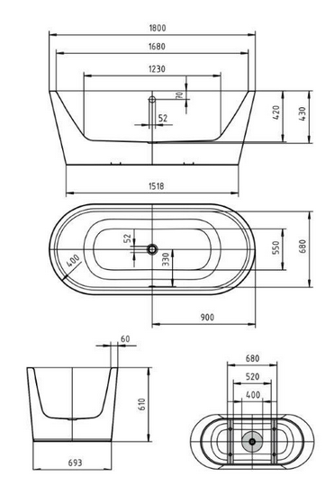 Kaldewei Meisterstuck Classic Duo Oval wanna wolnostojąca 180x80 z zestawem odpływowo-przelewowym z funkcją napełniania wanny stal emaliowana biały 1111-4012 202642670001